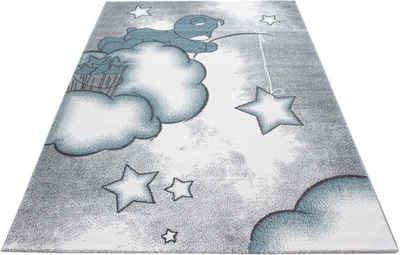 Kinderteppich Kids 580, Ayyildiz Teppiche, rechteckig, Höhe: 12 mm, Teddybär, Sterne Design, Kurzflor