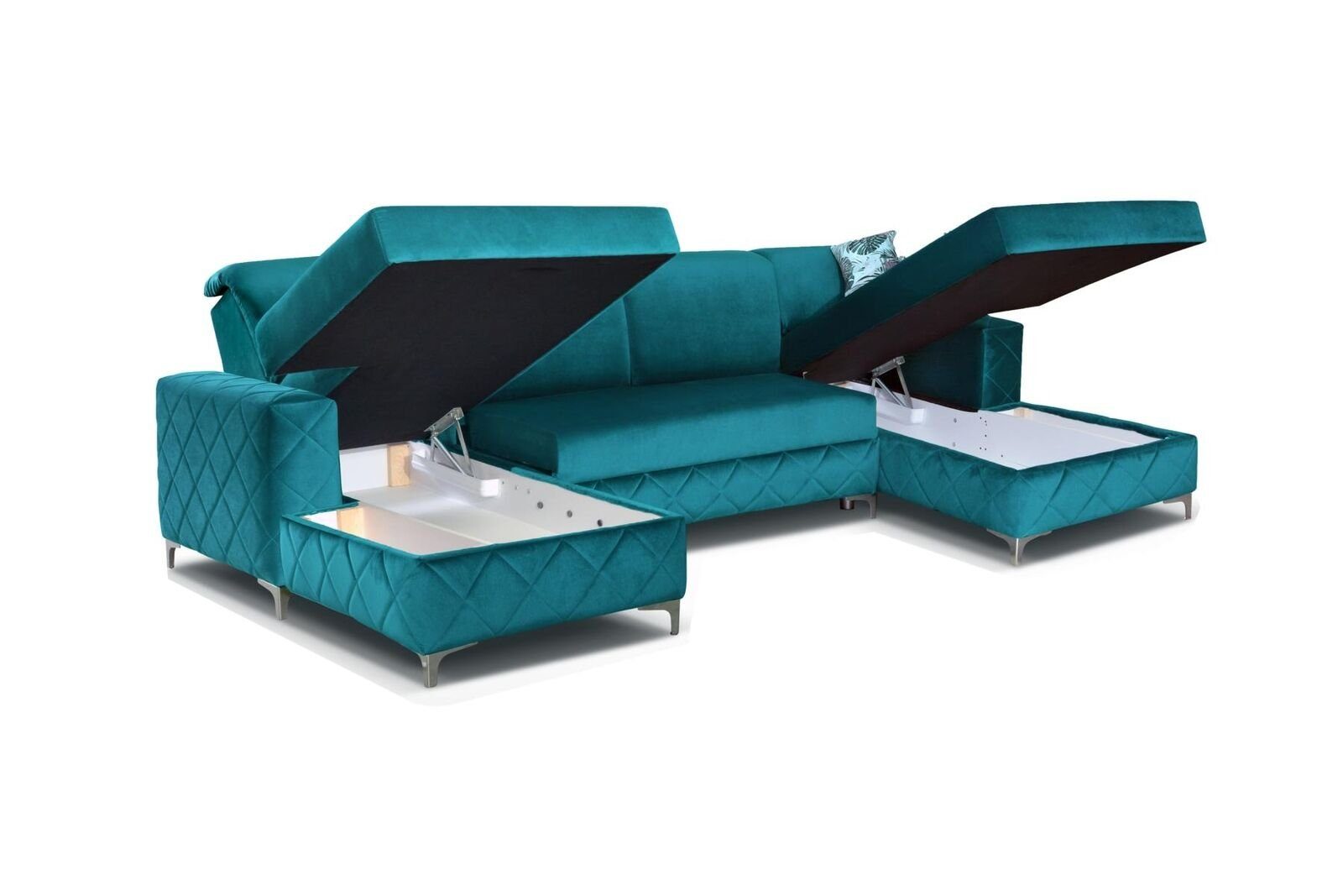 Luxus Couch Ecksofa, JVmoebel Ecksofa Wohnlandschaft Modern Sofa Sitz U-form Relax Möbel