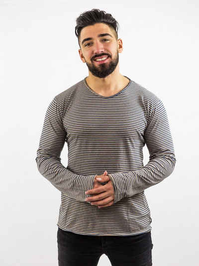 DAILY´S Langarmshirt KRIS: Herren gestreiftes Longsleeve mit Rundhalsausschnitt