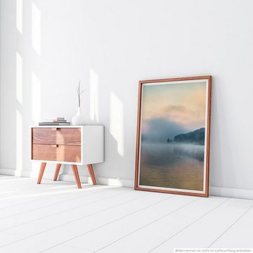 Sinus Art Poster Landschaftsfotografie 60x90cm Poster Nebel über See bei Sonnenaufgang