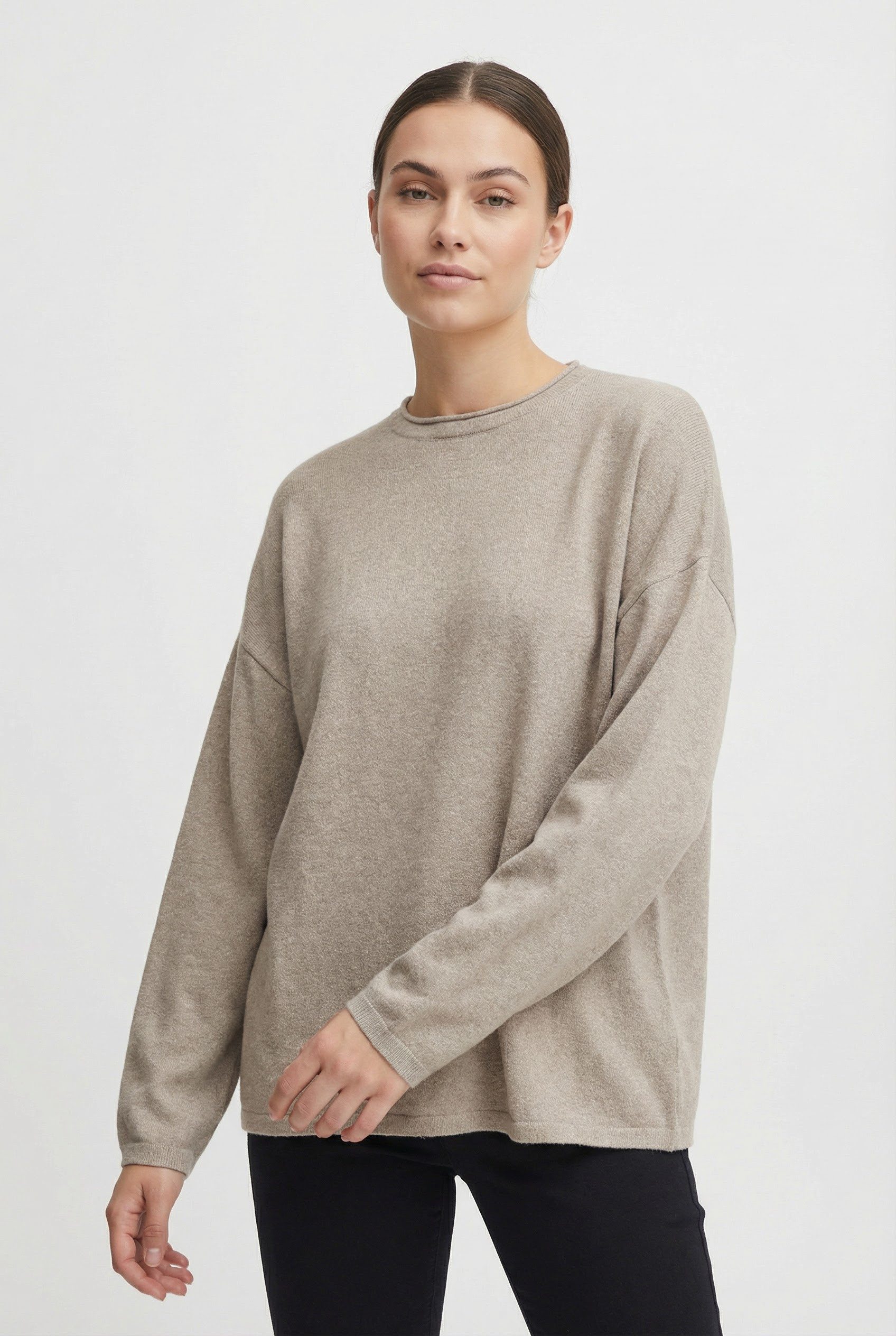 ONLY Strickpullover ONLLOYAL AMALIO LIFE LS O-NECK KNT NOOS Materialmix