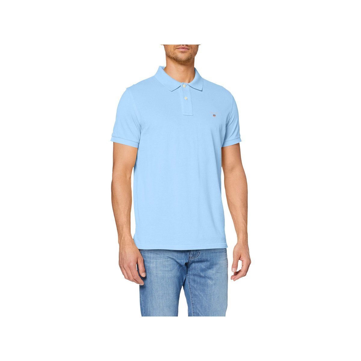 Gant Poloshirt blau regular (1-tlg) capri blue