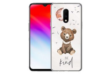 MuchoWow Handyhülle Sprichwörter - Kind sein - Kinder - Teddybär - Aquarell, Phone Case, Handyhülle OnePlus 7, Silikon, Schutzhülle