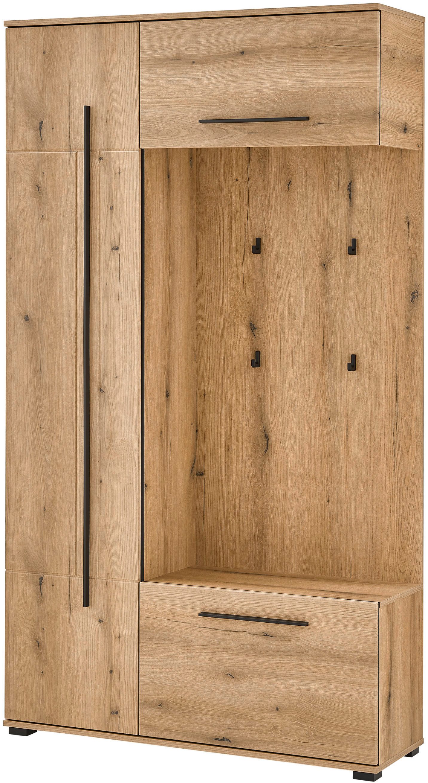 Home affaire Kompaktgarderobe Cantara Flurgarderobe, modern, 2 Farben, 111 cm breit vielseitig einsetzbar, unterschiedliche Stauraummöglichkeiten
