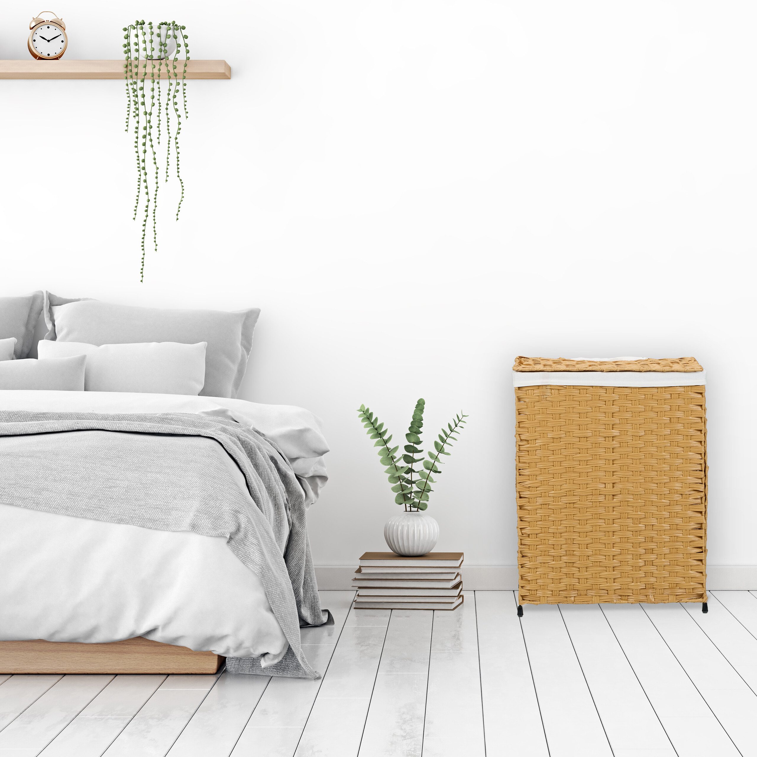 relaxdays Wäschekorb Rattan Optik 90 l, braun günstig online kaufen