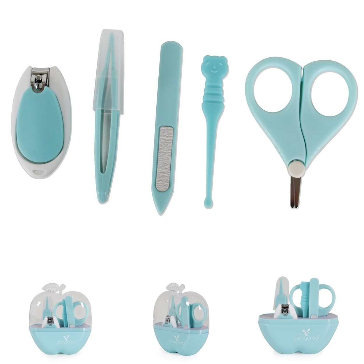 Cangaroo Baby-Nagelschere Baby Maniküre-Set Apfel, (1-tlg), Nagelschere, Nagelknipser, Nagelfeile Pinzetten