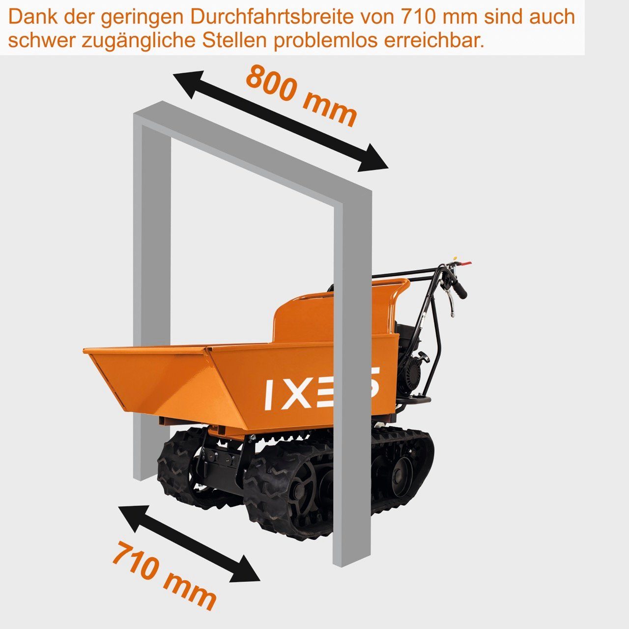 Raupendumper IXES Motorschubkarre l Minidumper 115.8 Dumper Kettendumper, 400kg Raupendumper Scheppach