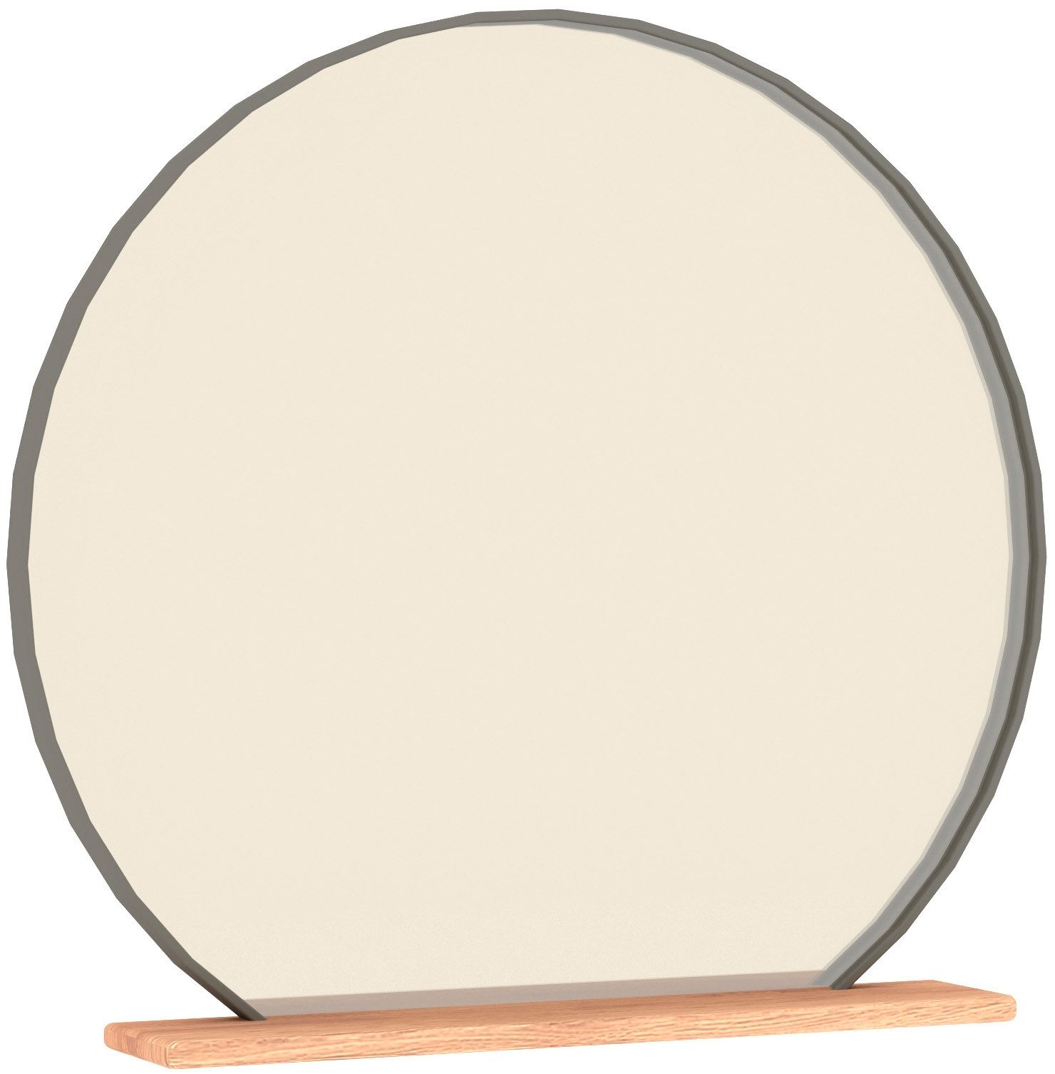 Musterring Schminkspiegel Sorrent, Wandspiegel, Дзеркало rund (Kosmetikspiegel Durchmesser 61 cm, Metallrahmen), mit Hängespiegel in Parsolglas Bronze, Ablage in Eiche massiv, B 62cm