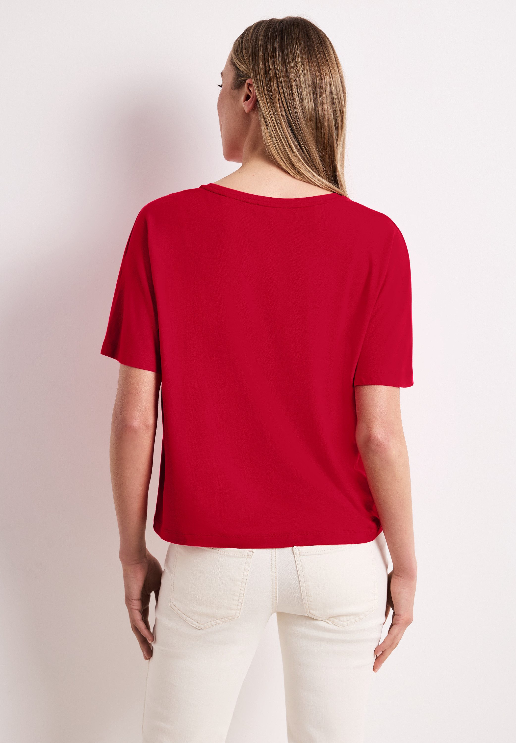STREET ONE Kurzarmshirt Sommershirt in Unifarbe