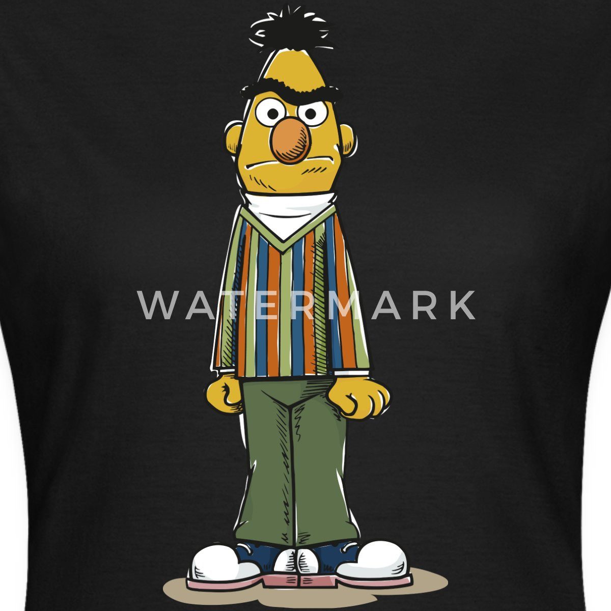 Spreadshirt T-Shirt Sesamstraße Bert wütend Frauen T-Shirt (1-tlg)