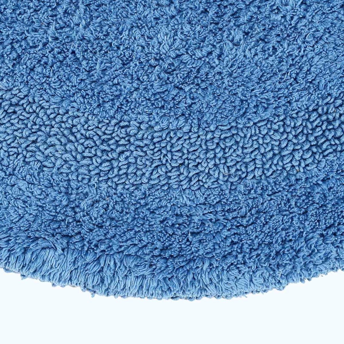 Homescapes Badematte Runde Battematte blau 80 cm aus 100% Baumwolle, Höhe 20 mm, Baumwolle, rund, Φ 80 cm – Bild 2 von 3