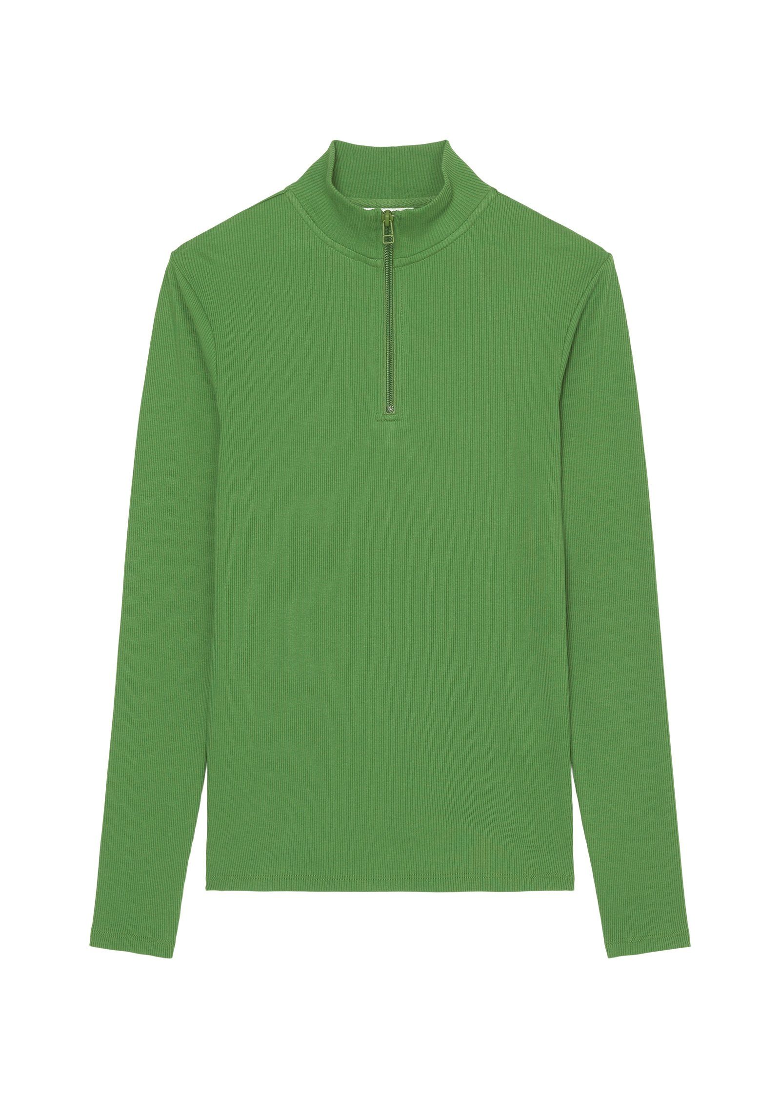 Marc O'Polo DENIM aus Langarmshirt softem grün Rib-Jersey