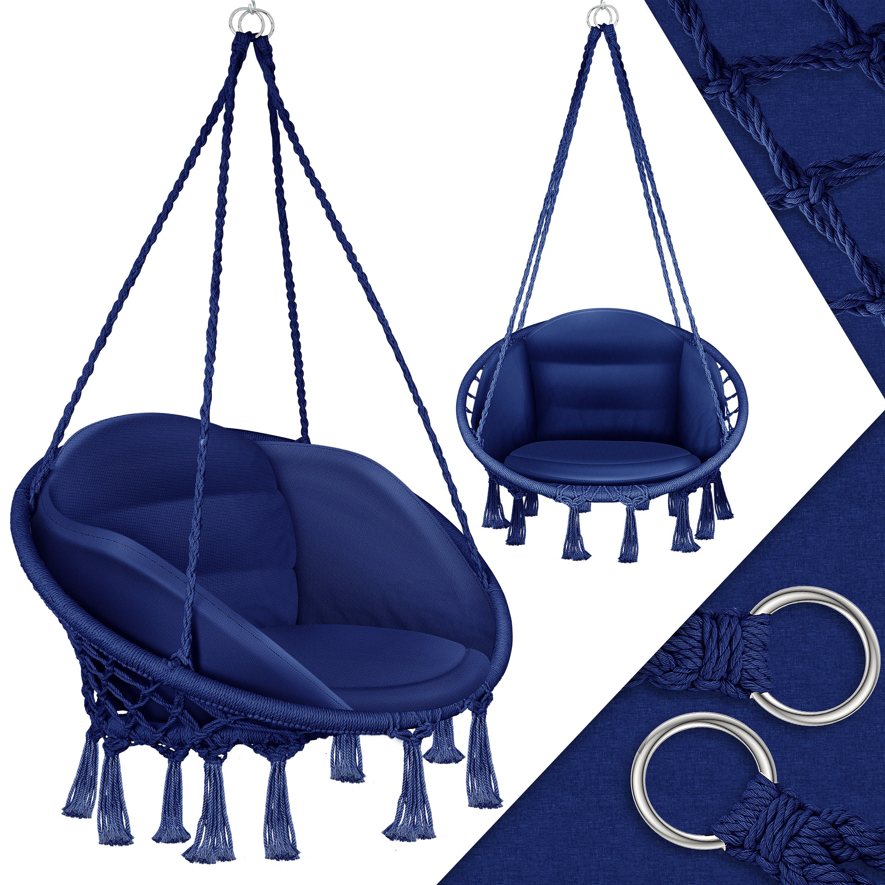 KESSER Hängesessel, Hängesessel mit Kissen Chill Hängestuhl zum Aufhängen