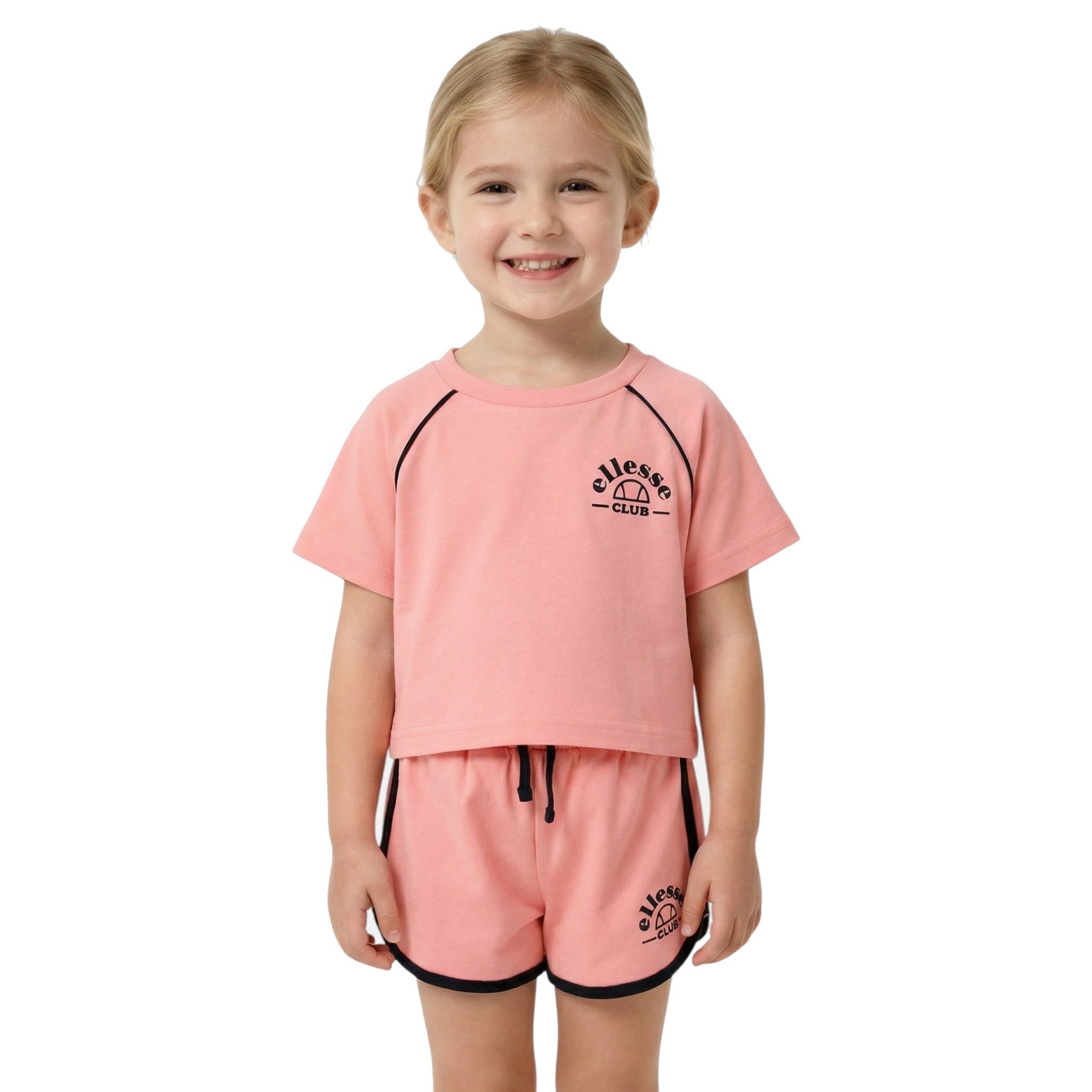 Ellesse Shirt & Shorts Ellesse Mädchen Sportanzug 2-Teiler Crop-Top & Shorts Rosa (Set) Mädchen Sportset 2-14 Jahre Shorts + Crop Top