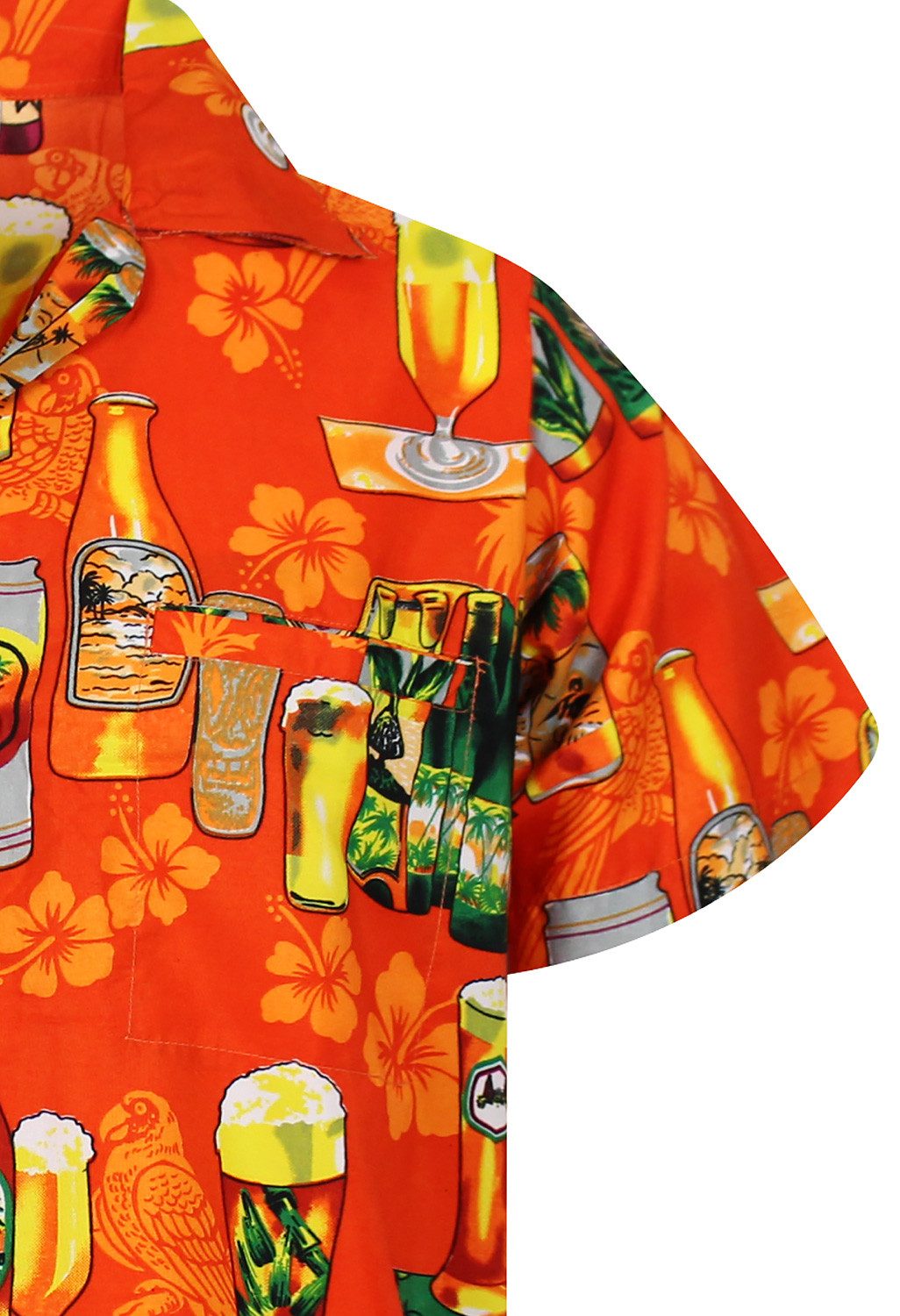 King Kameha Hawaiihemd "Beerbottle" Funky Hawaii-Hemd Herren Kurzarm Front-Tasche Stylish – Bild 4 von 5
