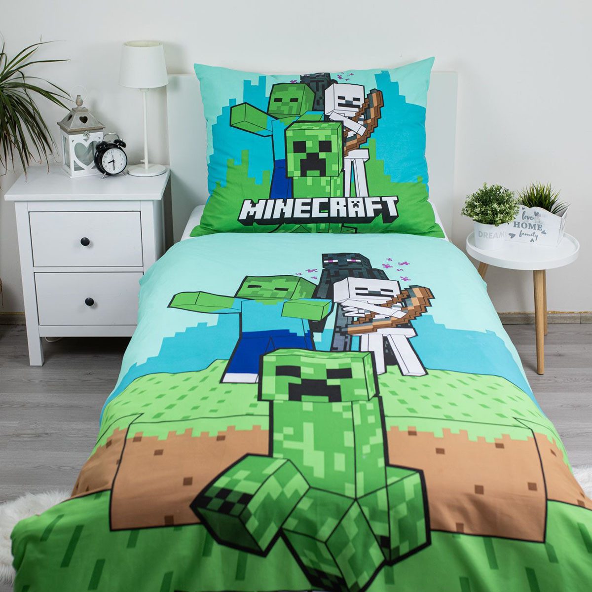 Jerry Fabrics Kinderbettwäsche Minecraft, Renforcé, 2 teilig