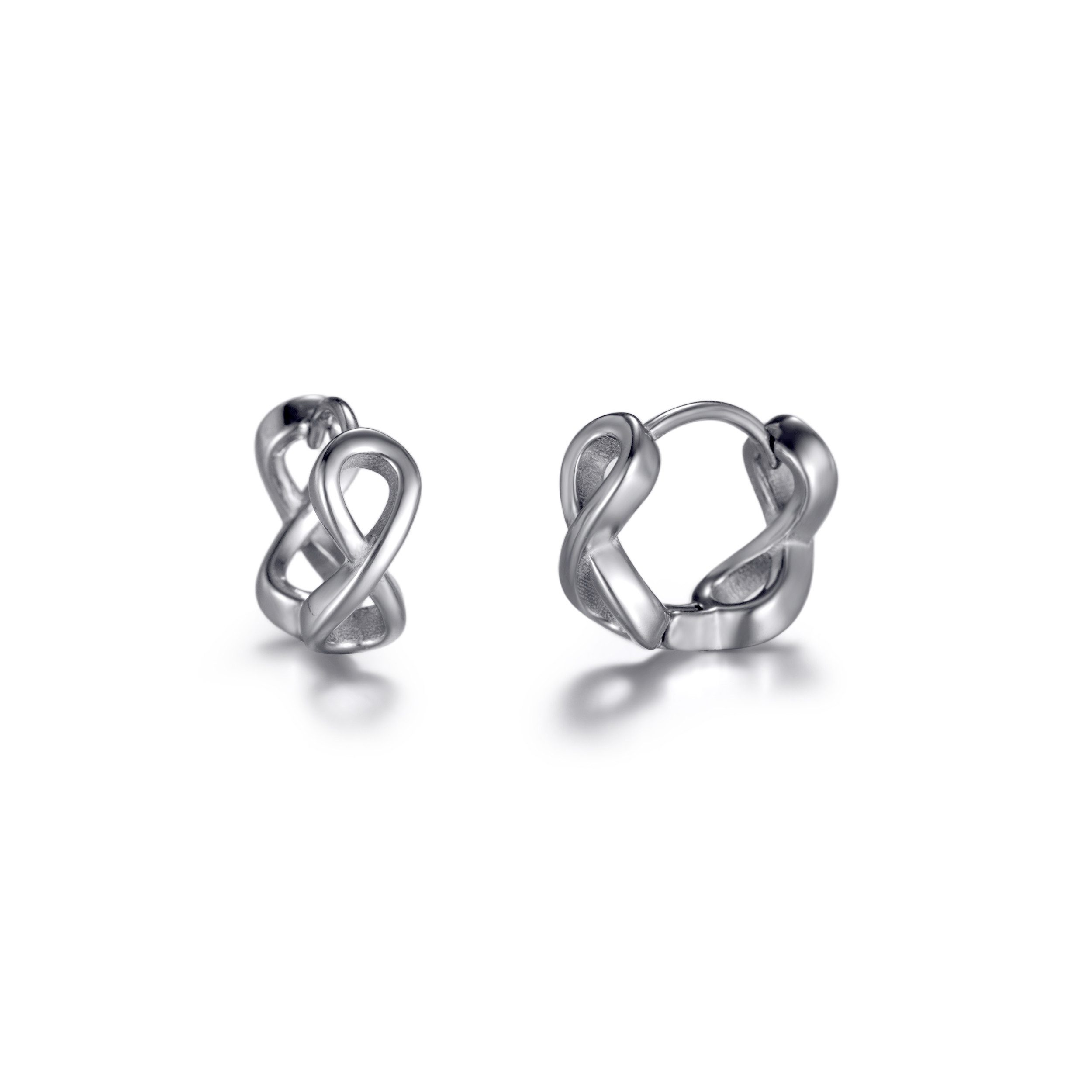 Firetti Paar Creolen Schmuck Geschenk Edelstahl Ohrschmuck Infinity Unendlichkeitsschleife