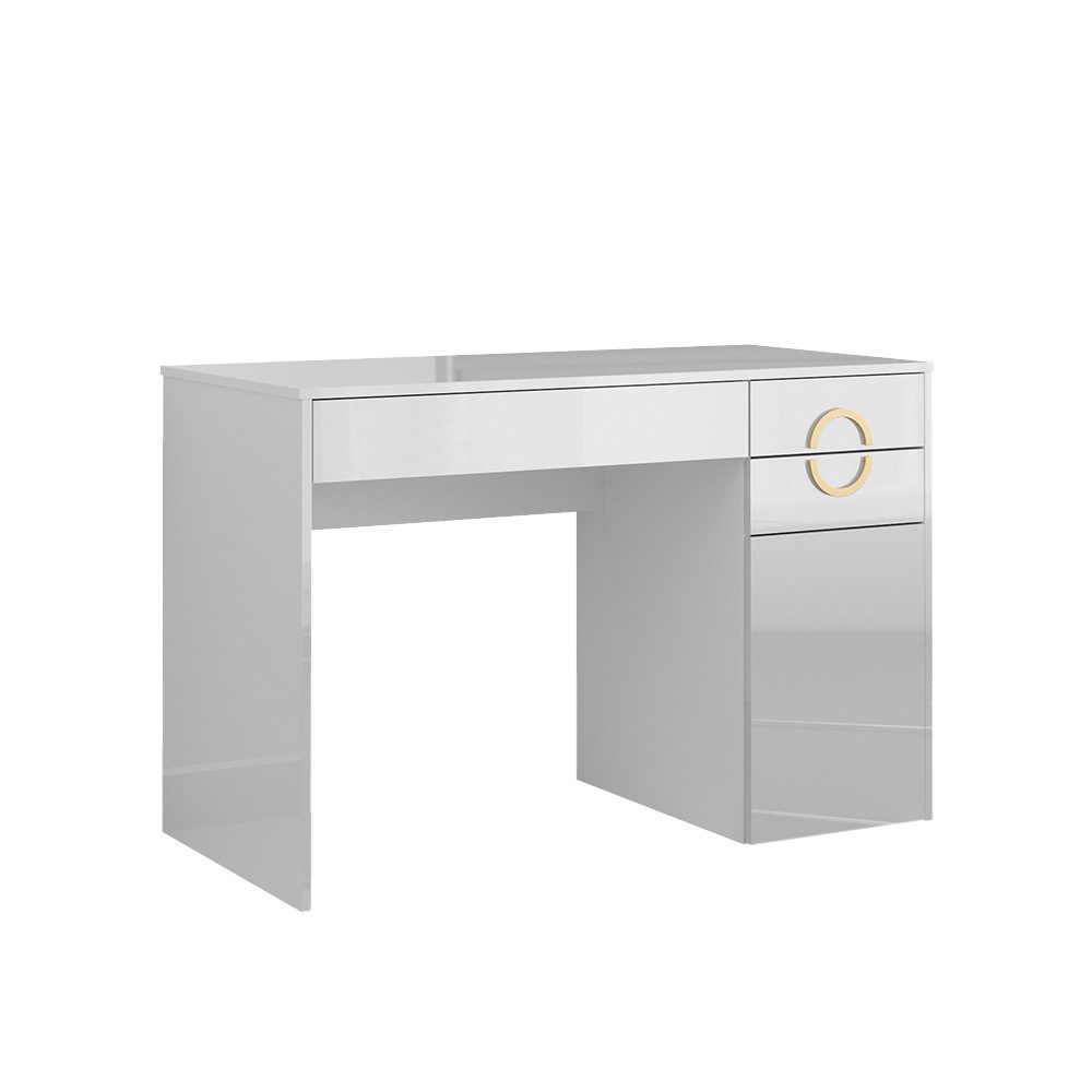Vicco Schreibtisch Adela, Weiß Hochglanz, 115 x 55 cm mit 3 Schubladen (1-St)