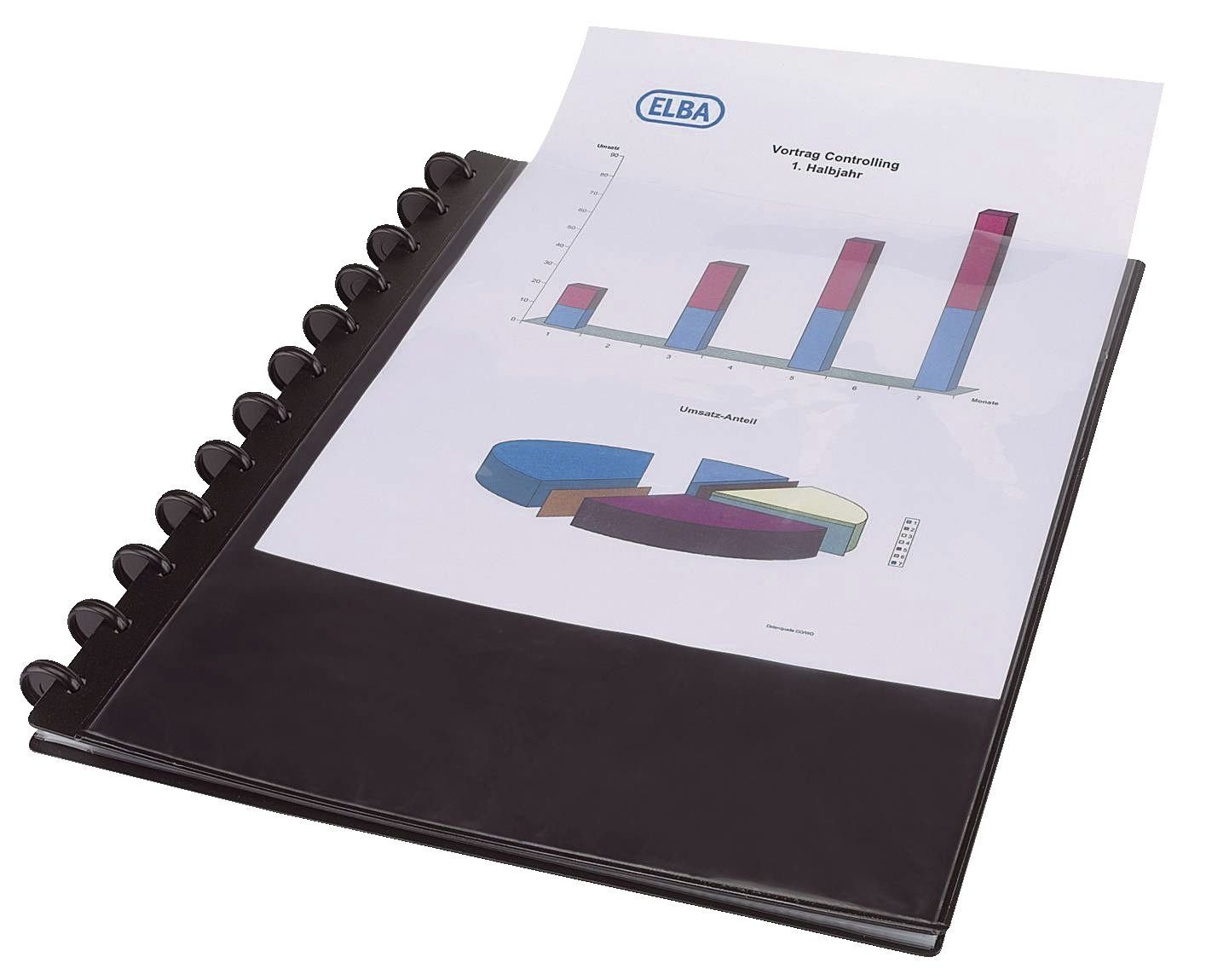 OXFORD Ringbuchmappe Ringmappe image overhead vario-zipp - A4 20 Hüllen 235 x 310 mm schwar