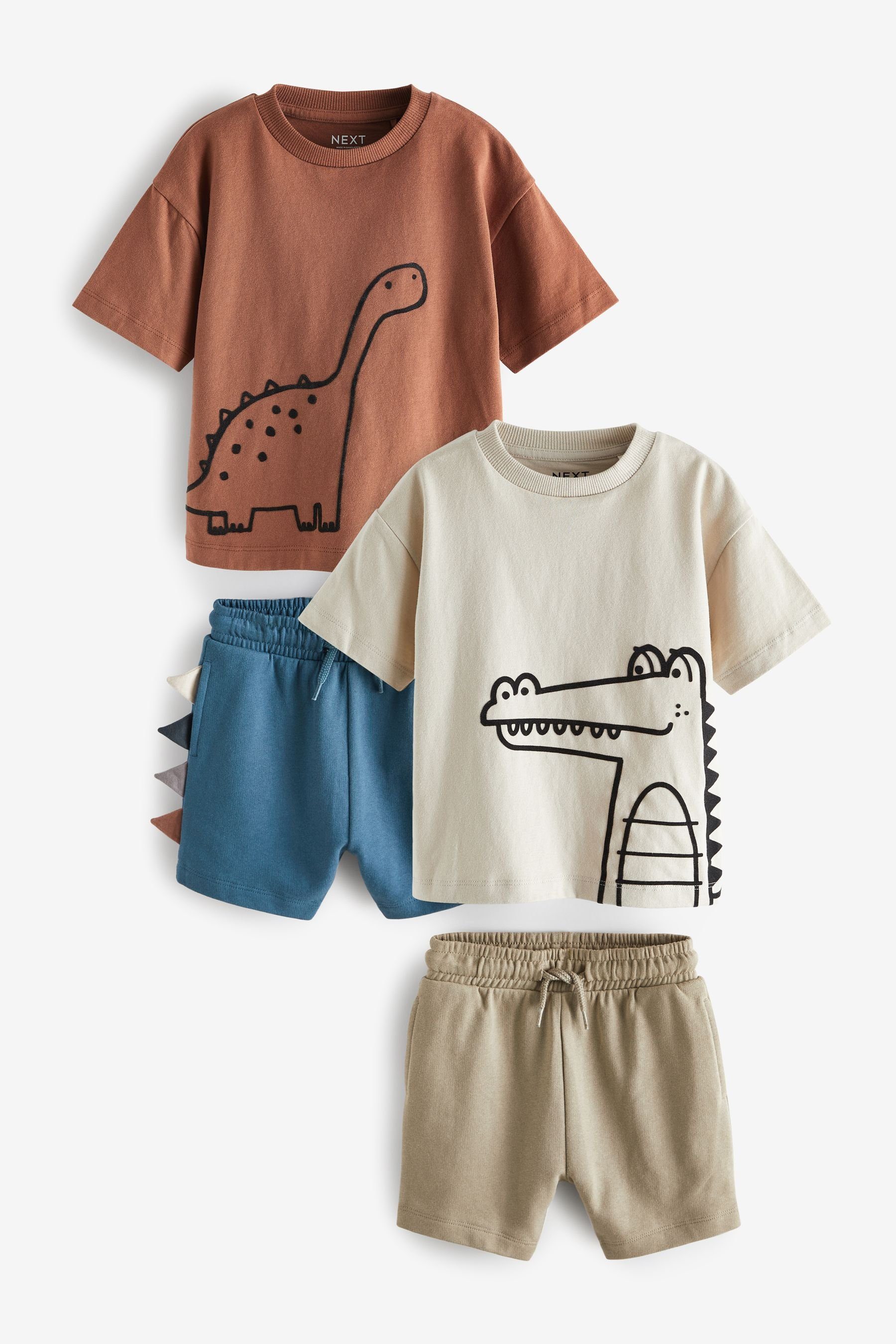 Next T-Shirt & Shorts T-Shirts und Shorts im Set, 4er-Pack (4-tlg)