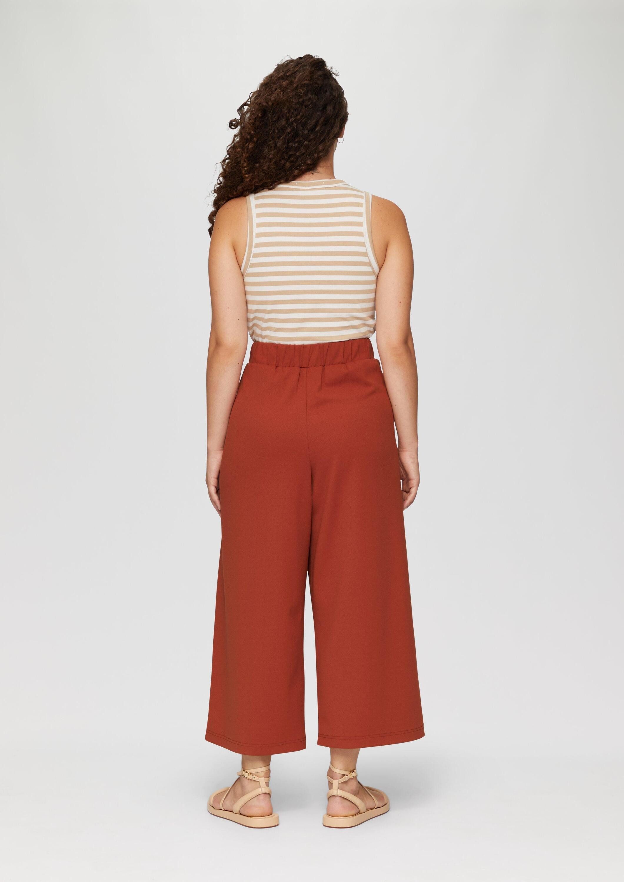 QS Culotte Hose Elastische Wide-Leg-Hose aus Crêpe