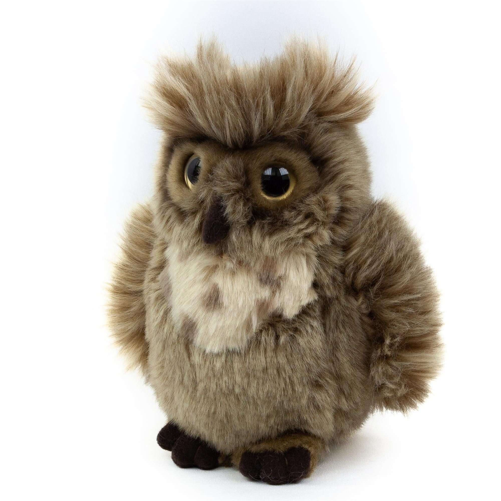 Teddys Rothenburg Kuscheltier Uhu 17 cm stehend braun Plüscheule Eule Stofftier (Plüschtier, Stoffuhu, Stoffeule, Plüschuhu)