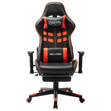 vidaXL Bürostuhl Gaming-Stuhl mit Fußstütze Schwarz und Orange Kunstleder