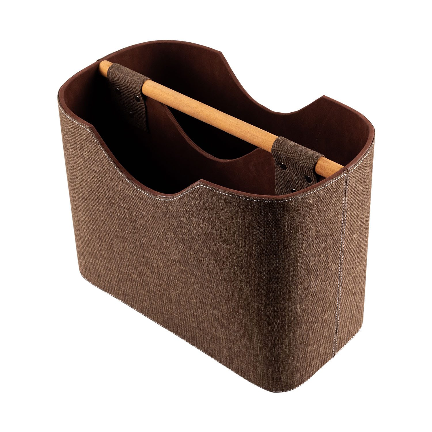 wohnfreuden Aufbewahrungsbox Zeitungsständer aus Stoff und Teakholz 40 cm b günstig online kaufen