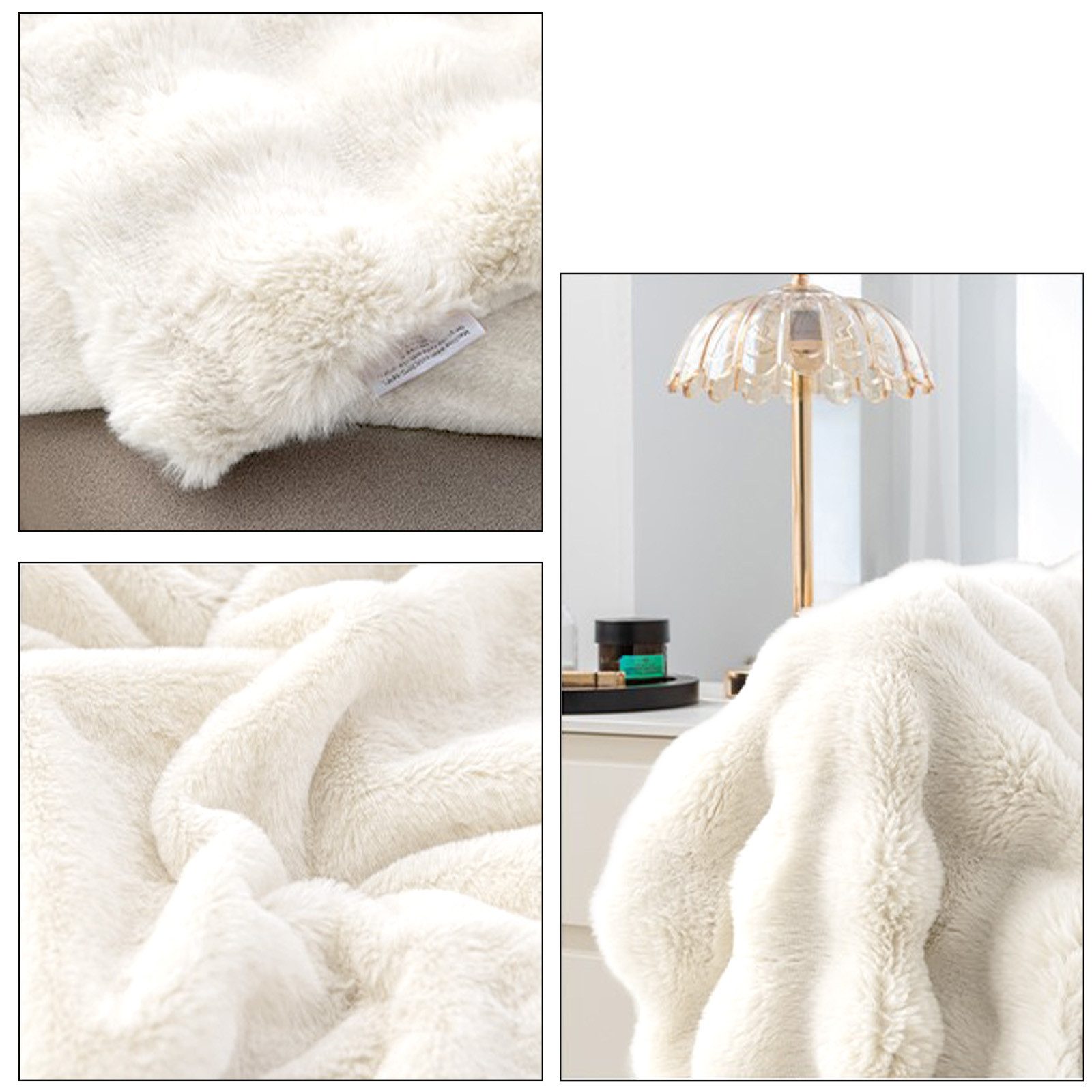 Wohndecke Bubble Decke Kuscheldecke Flauschig Warme Sofadecke Couchdecke, CALIYO, Für Den Winter, Kunstfelldecke,Weiche Wohn- & Kuscheldecken – Bild 3 von 5