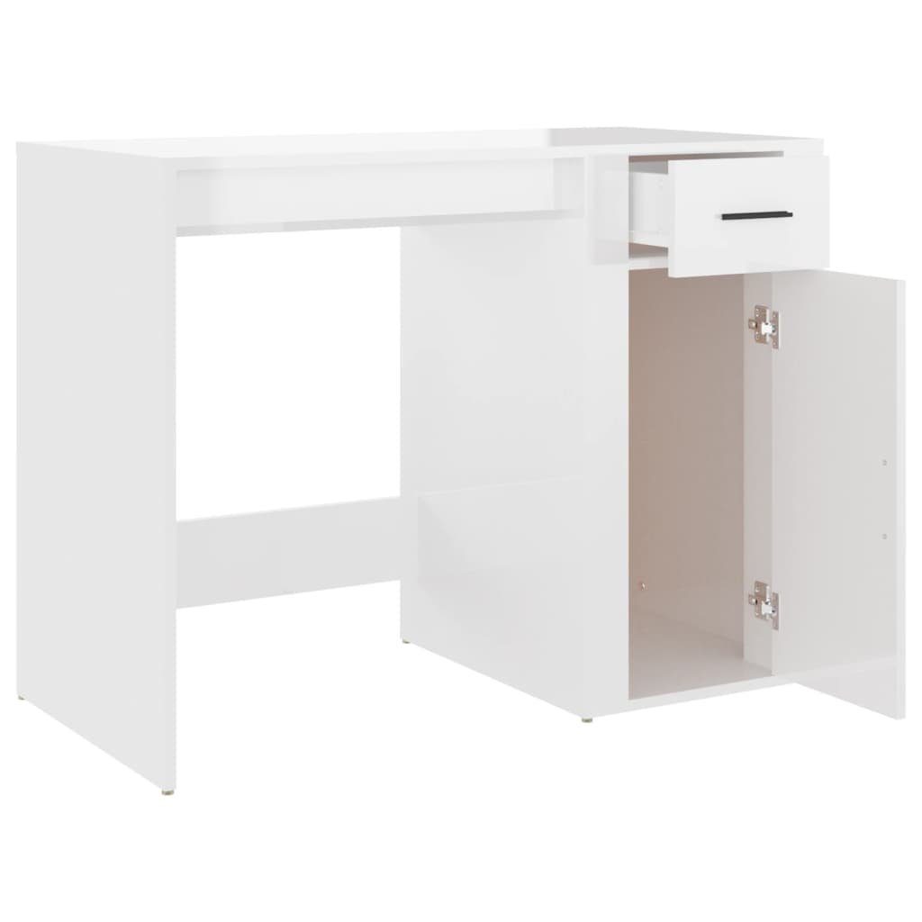 Hochglanz-Weiß Holzwerkstoff | Schreibtisch Hochglanz-Weiß Schreibtisch vidaXL cm 100x49x75 Hochglanz-Weiß