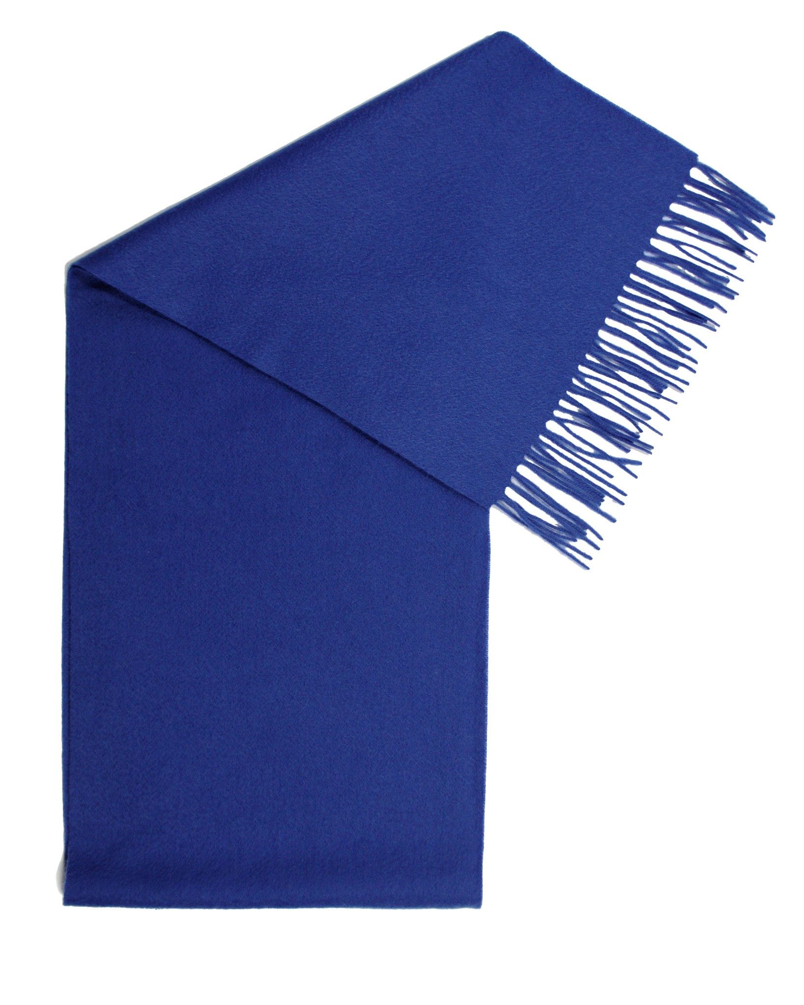 MayTree Kaschmirschal Unisex, 180 x 30cm, mit Fransen, einfarbig Jeansblau, (Stück, 1-St), 100% Kaschmir