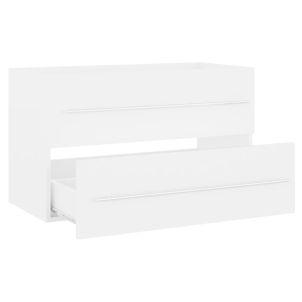 vidaXL Badezimmer-Set Waschbeckenunterschrank Weiß 80x38,5x48 cm günstig online kaufen