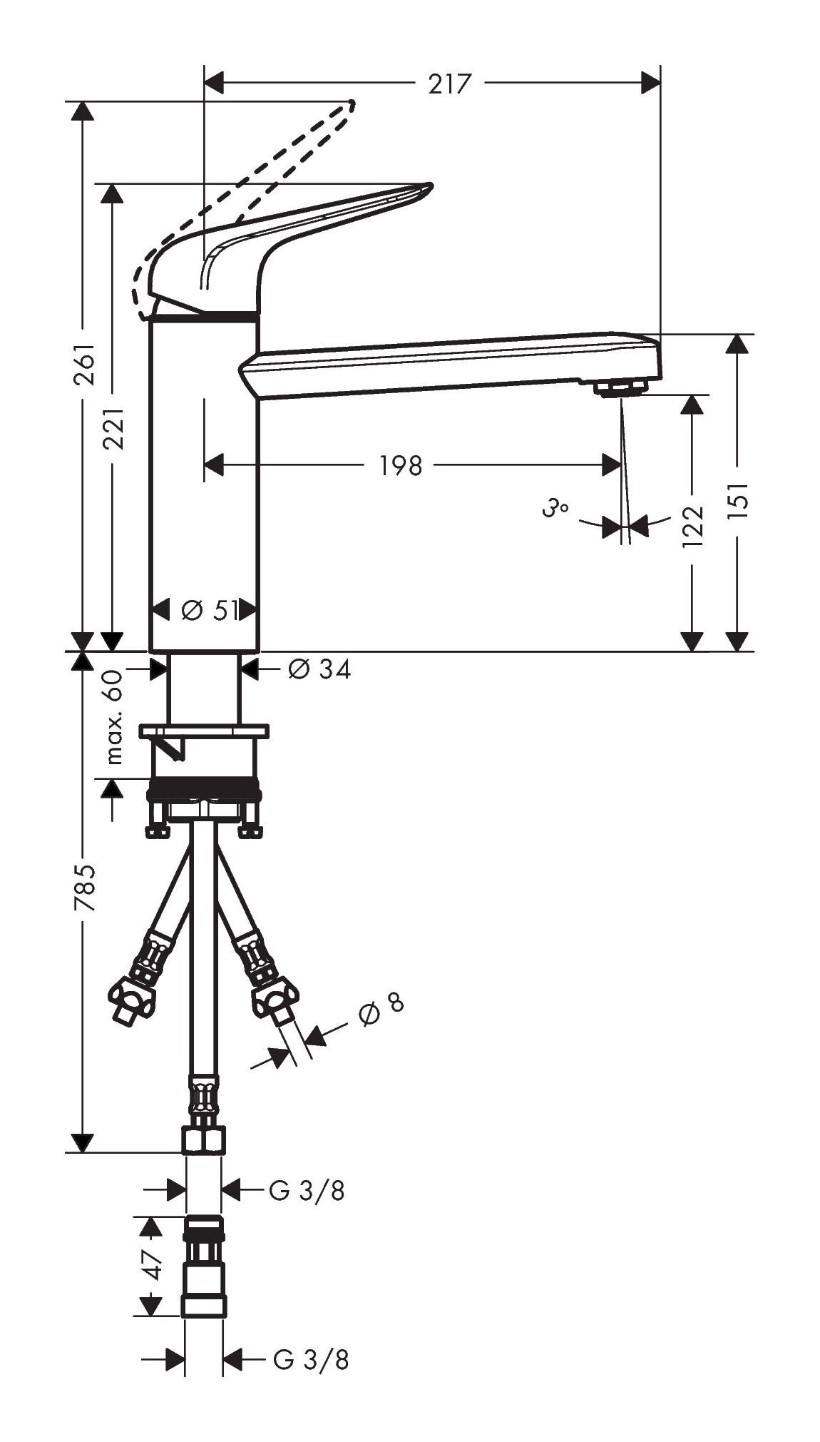 Niederdruck hansgrohe M42 1jet Küchenarmatur - Focus Einhebel-Küchenmischer Chrom 120