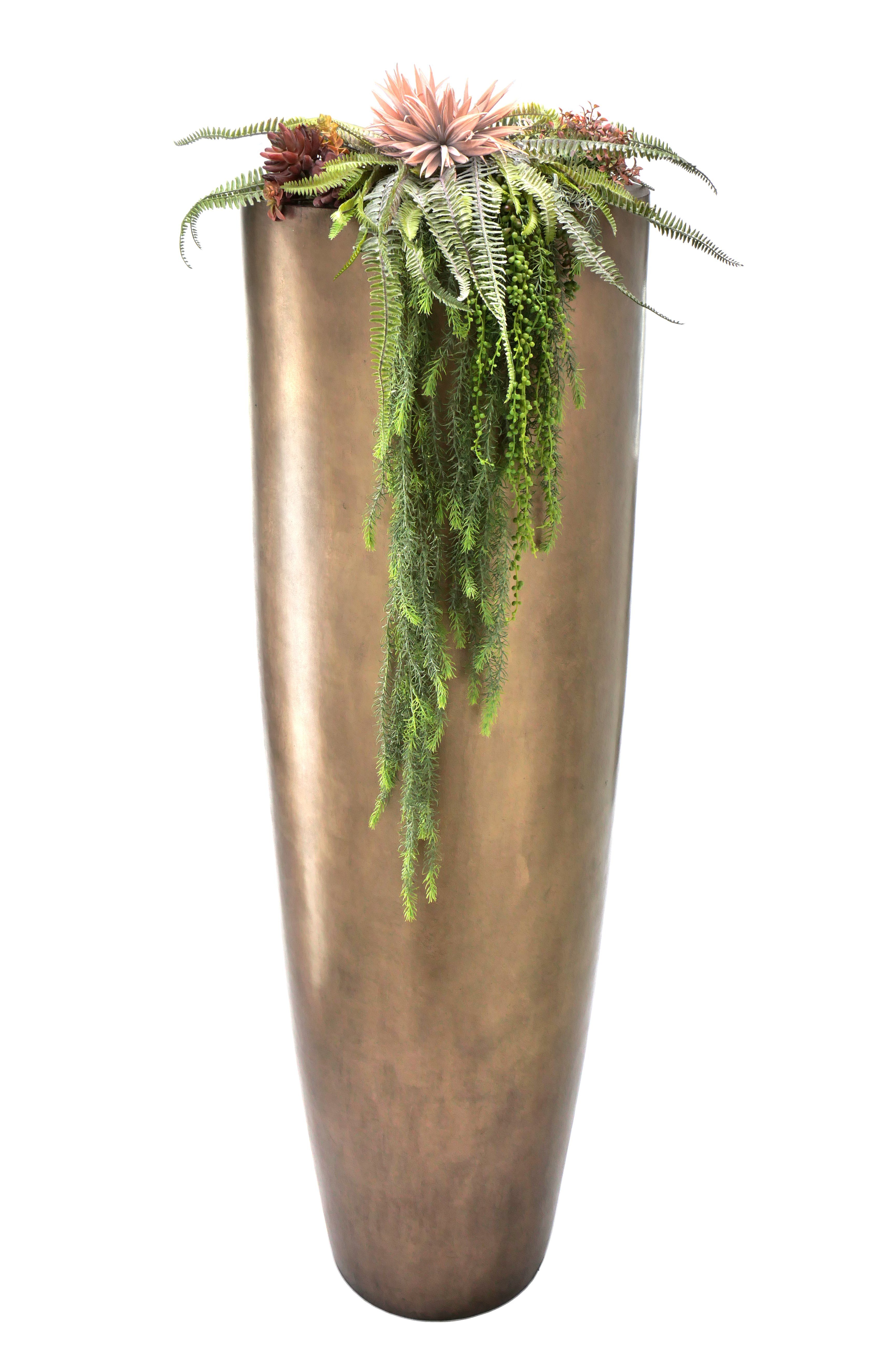 Bronze - - Höhe Ophelia, 185 Bodenvase mit - - Indoor cm Fiberglas Einsatz Flingora