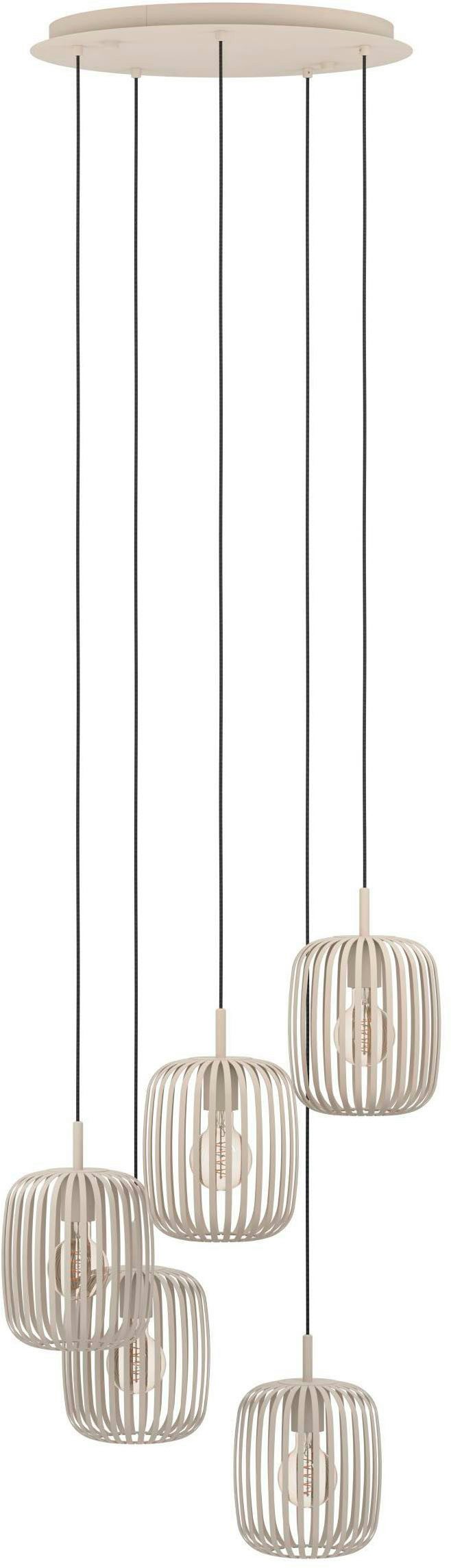 EGLO Pendelleuchte Hängeleuchte ROMAZZINA, exkl. E27, Stahl in sandfarben, günstig online kaufen