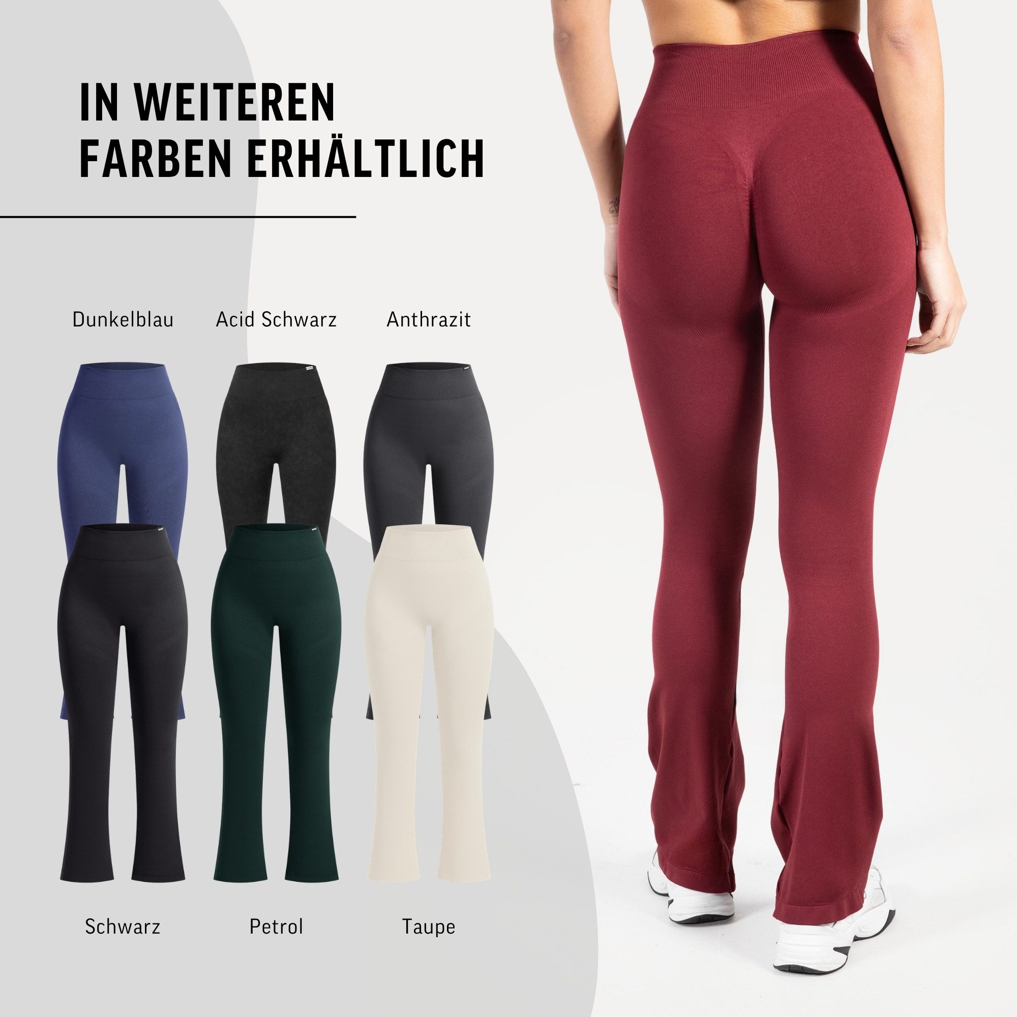 Smilodox Leggings Aylin Scrunch, Leggings mit Booty Push Effekt, Gym, Yoga & Freizeit Scrunch Naht, Booty Push, Weites Bein, Elastisch, High Waist – Bild 4 von 5