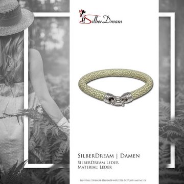 SilberDream Silberarmband SilberDream Leder Armband Margerita 6mm (Armband), Armbänder für Damen aus 925 Sterling Silber, Farbe: hellgrün