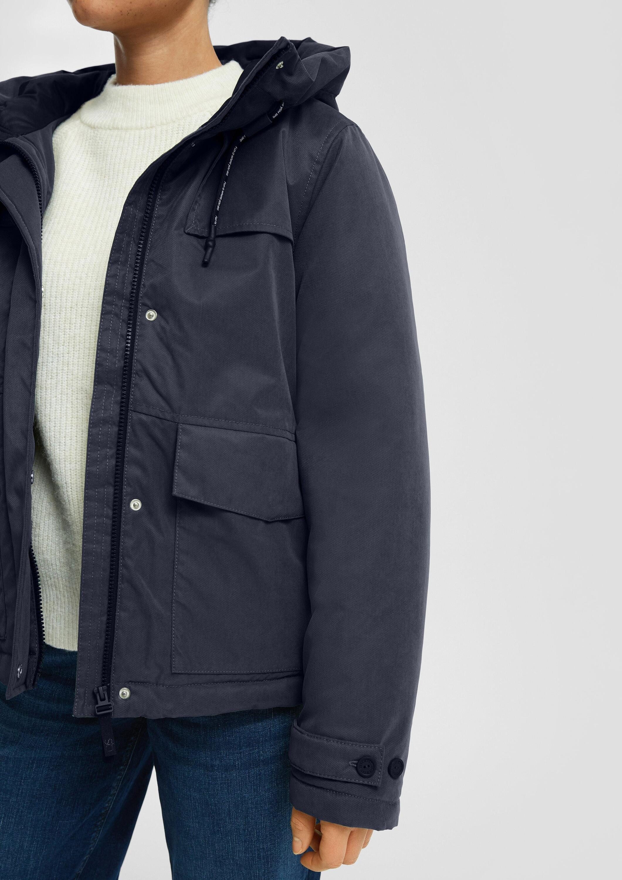 QS Winterjacke Outdoor-Jacke Gefütterte Jacke mit Kapuze