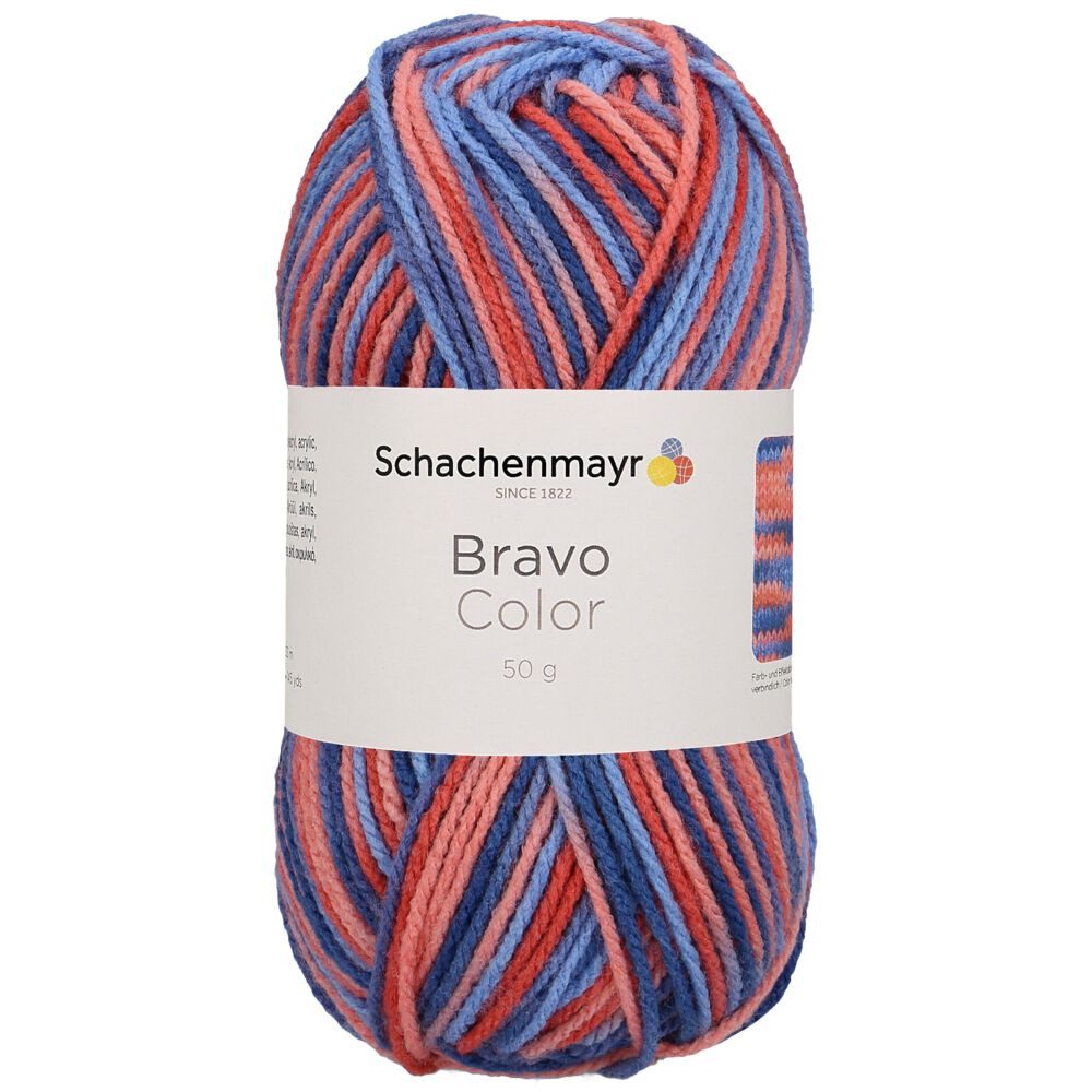 Schachenmayr Bravo Color Wolle zum Stricken und Häkeln Häkelwolle, 133,00 m (50g Strickwolle, Strickgarn, Handstrickgarn, Farbverlaufswolle, bunte Wolle mit Farbverlauf), trocknergeeignet, ohne Schurwolle