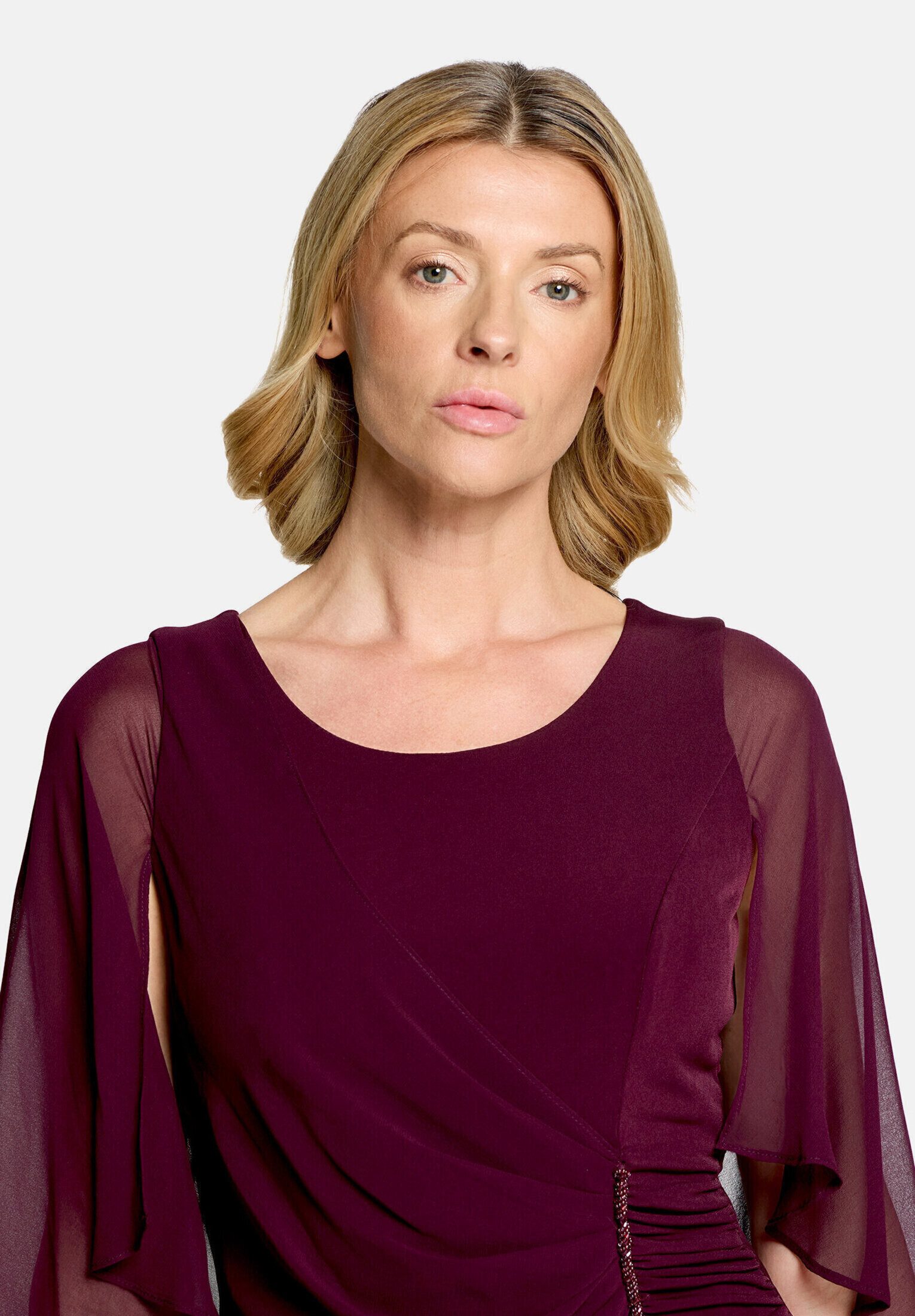 Vera Mont Cocktailkleid Damen mit Raffung Materialmix
