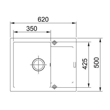 FRANKE Granitspüle Franke Maris MRG 611-62 + Onyx Excenterbetätigung (Druckknopf), 62/50 cm