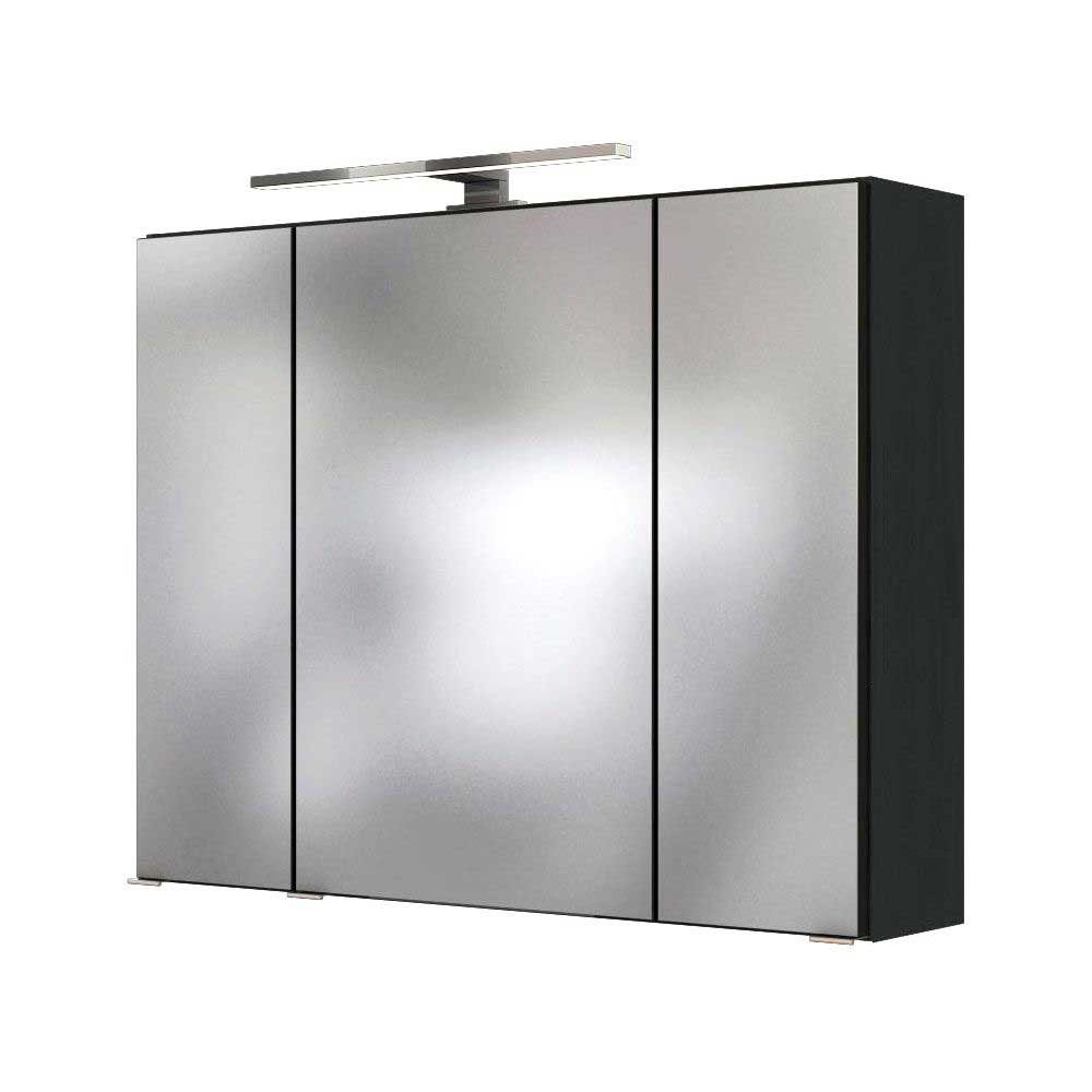Badezimmer Spiegelschrank x 66 grau x 80 cm Lomadox ARLON-03 20 in 80 matt cm LED BxHxT: