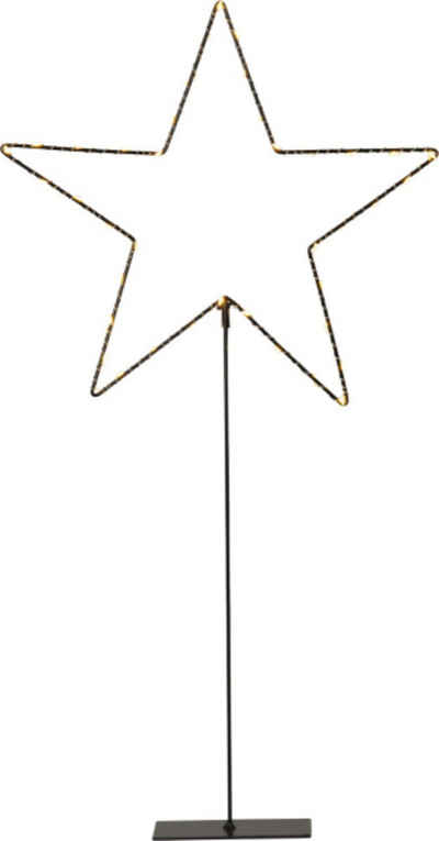 STAR TRADING Beleuchtetes Fensterbild "Mira" schwarz, Stern, warmweiß, 49lm, L330mm