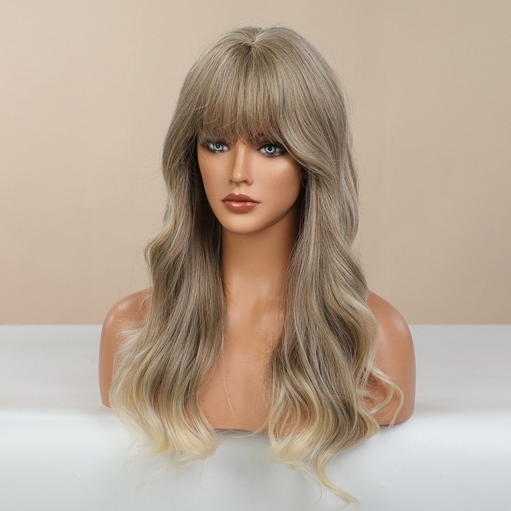 Farbe grau Perücke Langhaar Haare Püke für Synthetisch Kunsthaarperücke Perücken Frauen Braun