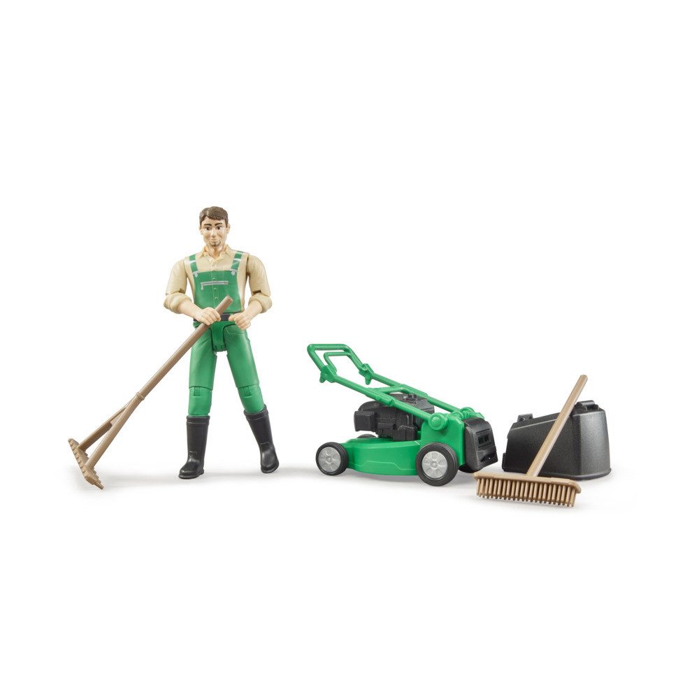 Bruder® Spielfigur bworld Gärtner mit Rasenmäher günstig online kaufen