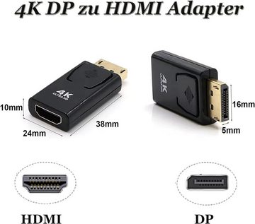 Olotos DP auf HDMI Adapter Displayport Konverter Stecker 1080p 4K Full HD Audio- & Video-Adapter, vergoldet, kompatibel mit Computer/Desktop/Labtop/PC/Monitor/HDTV