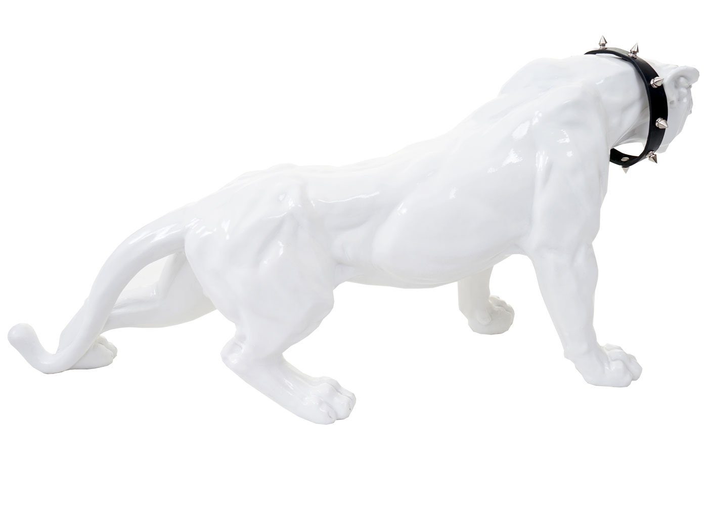 MCW Tierfigur Panther, Inkl. Indoor/Outdoor-geeignet, Frostbeständig bis -10° weiß Halsband Witterungsbeständig, C