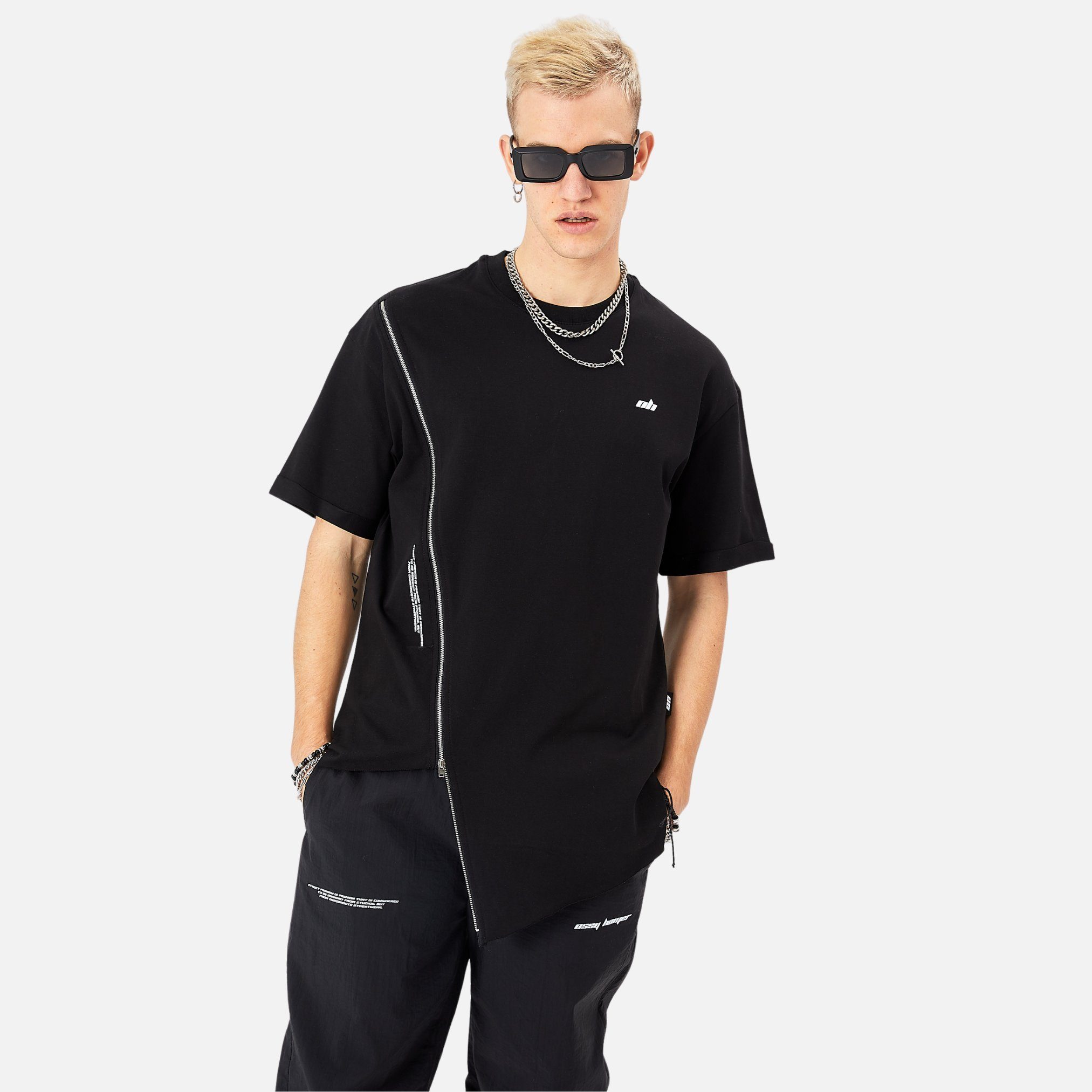 COFI Casuals T-Shirt Herren ZIP T-Shirt 320gsm 100% Cotton Oversize Fit günstig online kaufen