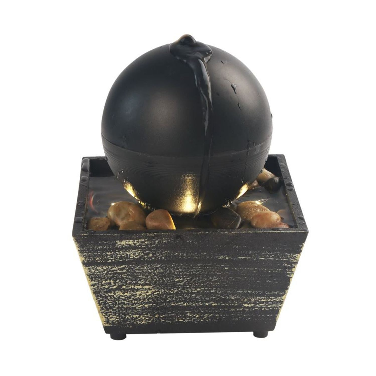 Dekofigur 6x LED Zimmerbrunnen Kugel Innendekoration Tisch Beleuchtung Licht