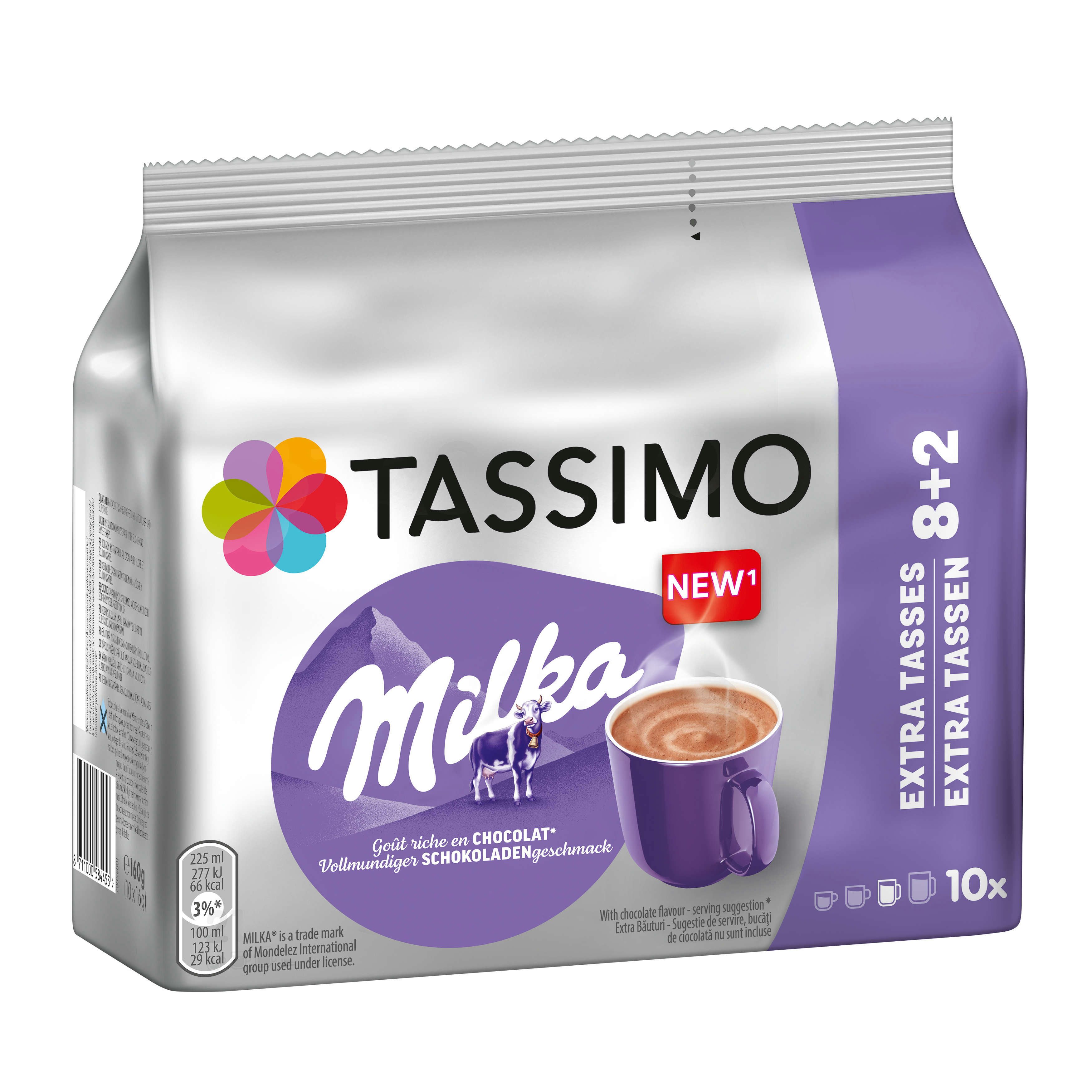 TASSIMO Kaffee Kapseln Milka T Disc Hot Schokolade Kakao Spezialität 3 x 10 Getränke, 480 g, (Packung, 3er Pack)